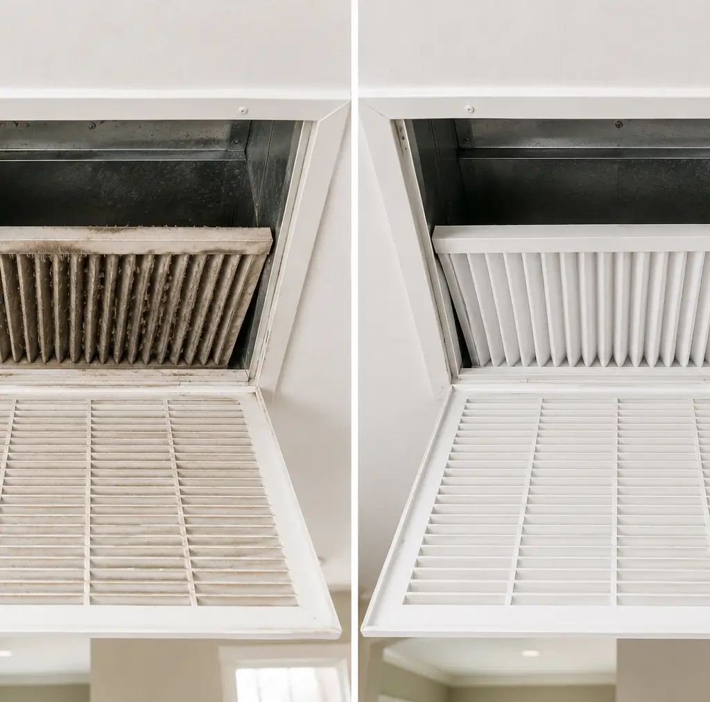 Professional air filter Before and After Results