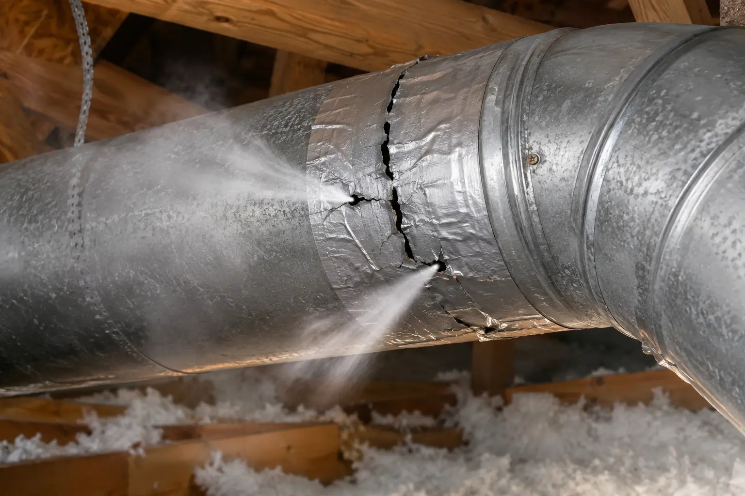 Leaky HVAC ductwork